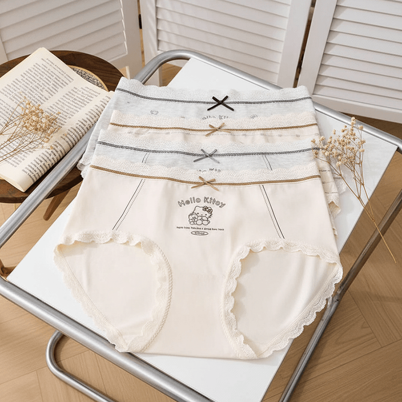 Quần lót nữ QB họa tiết Hello Kitty viền ren dễ thương 16E