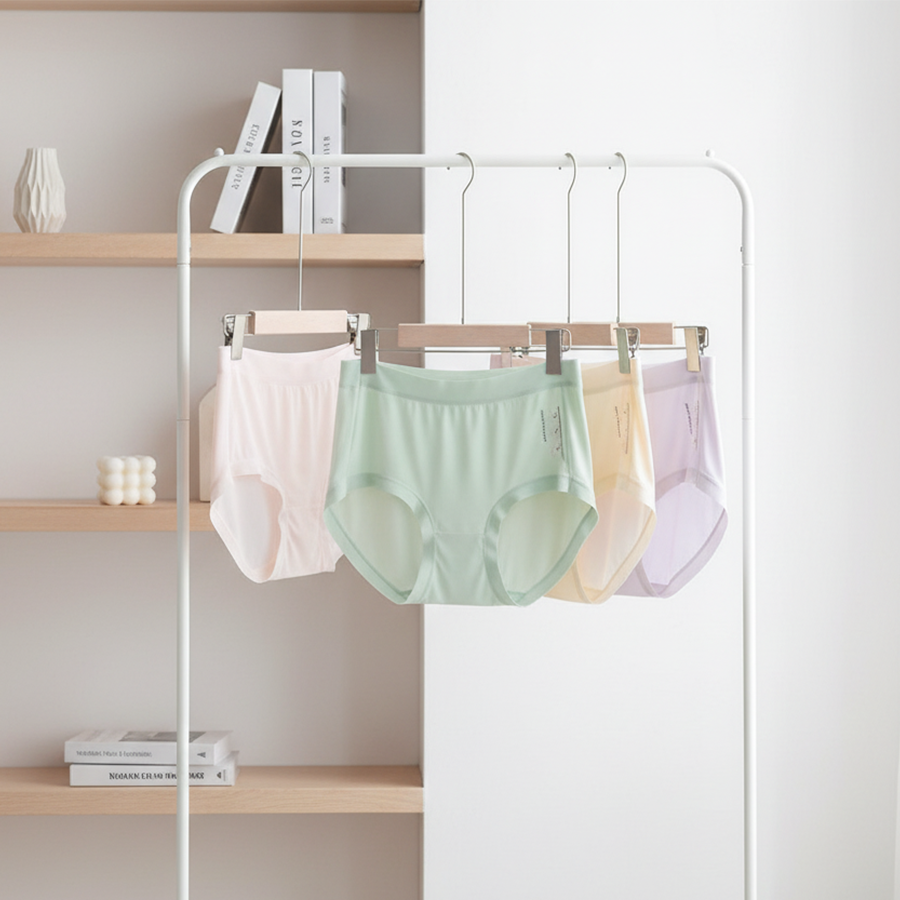 Quần lót nữ QB su lạnh trơn in chữ tối giản thời trang 16E