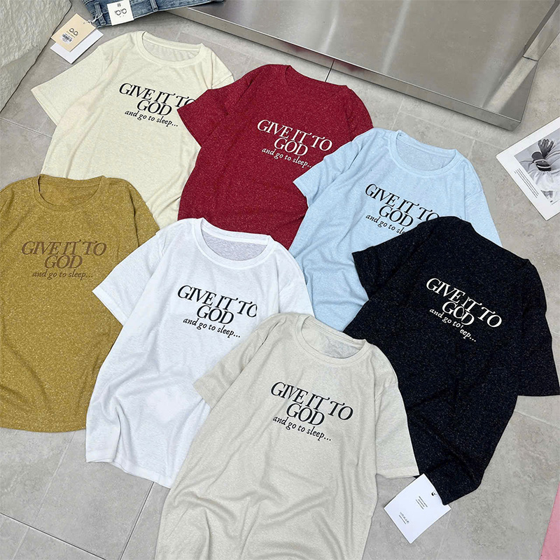 Áo phông QB nữ chữ GIVE IT TO GOD form rộng phong cách tối giản trẻ trung năng động thời trang B8