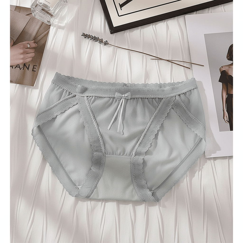 Quần lót nữ QB lưới xuyên viền ren nơ nhỏ sexy 16E