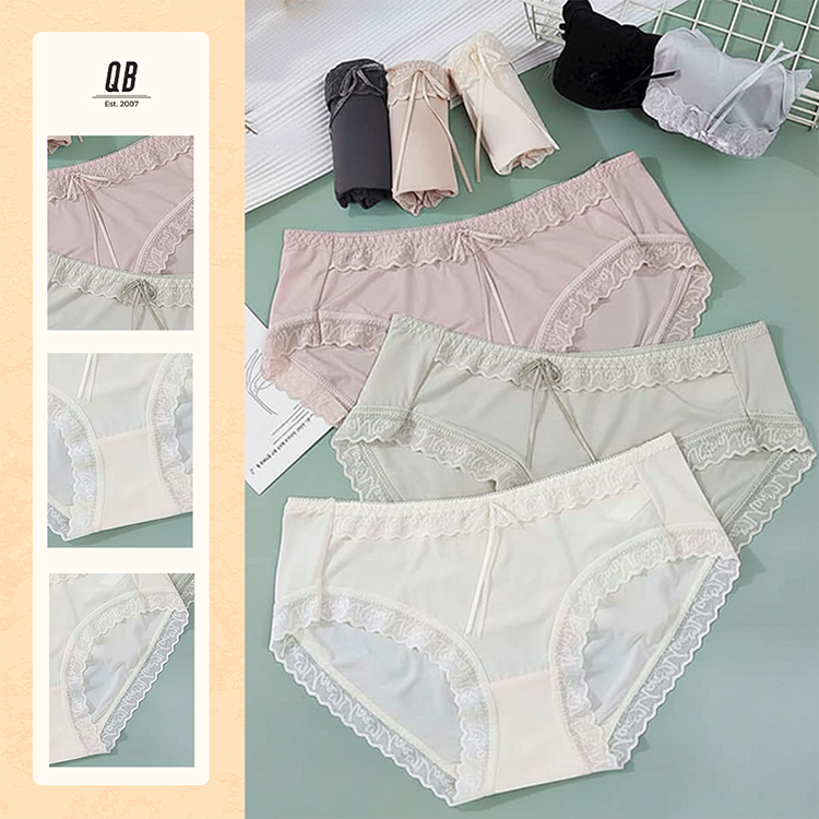 Quần lót nữ QB mềm mại viền ren nữ tính thanh lịch 16E