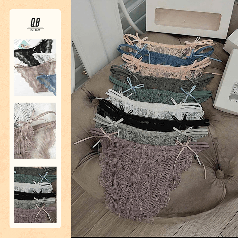 Quần lót ren nữ QB buộc dây hai bên phong cách gợi cảm 16E