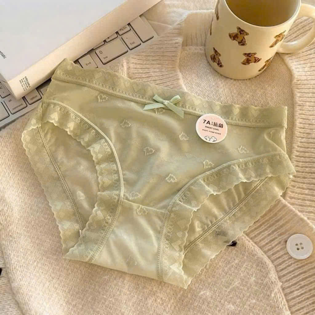 Quần lót nữ QB ren họa tiết nơ nhỏ nữ tính 16E