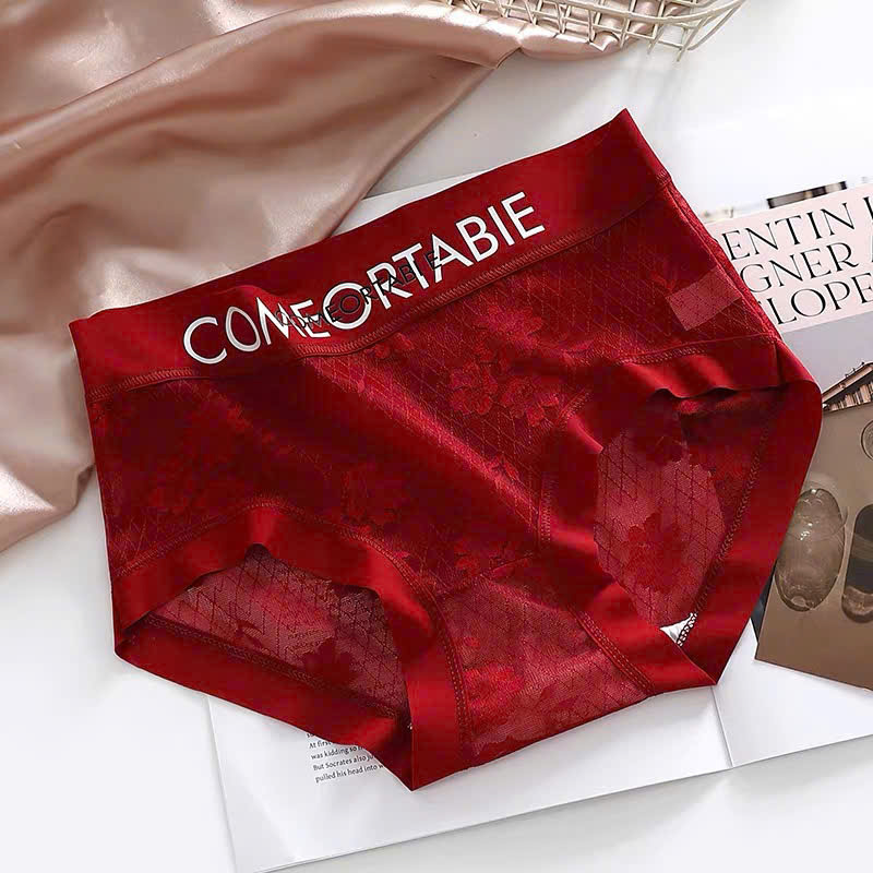 Quần lót ren nữ QB hoa nổi cạp chữ COMFORTABLE 16E