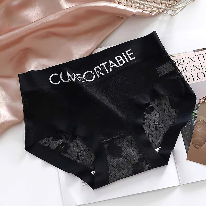 Quần lót ren nữ QB hoa nổi cạp chữ COMFORTABLE 16E
