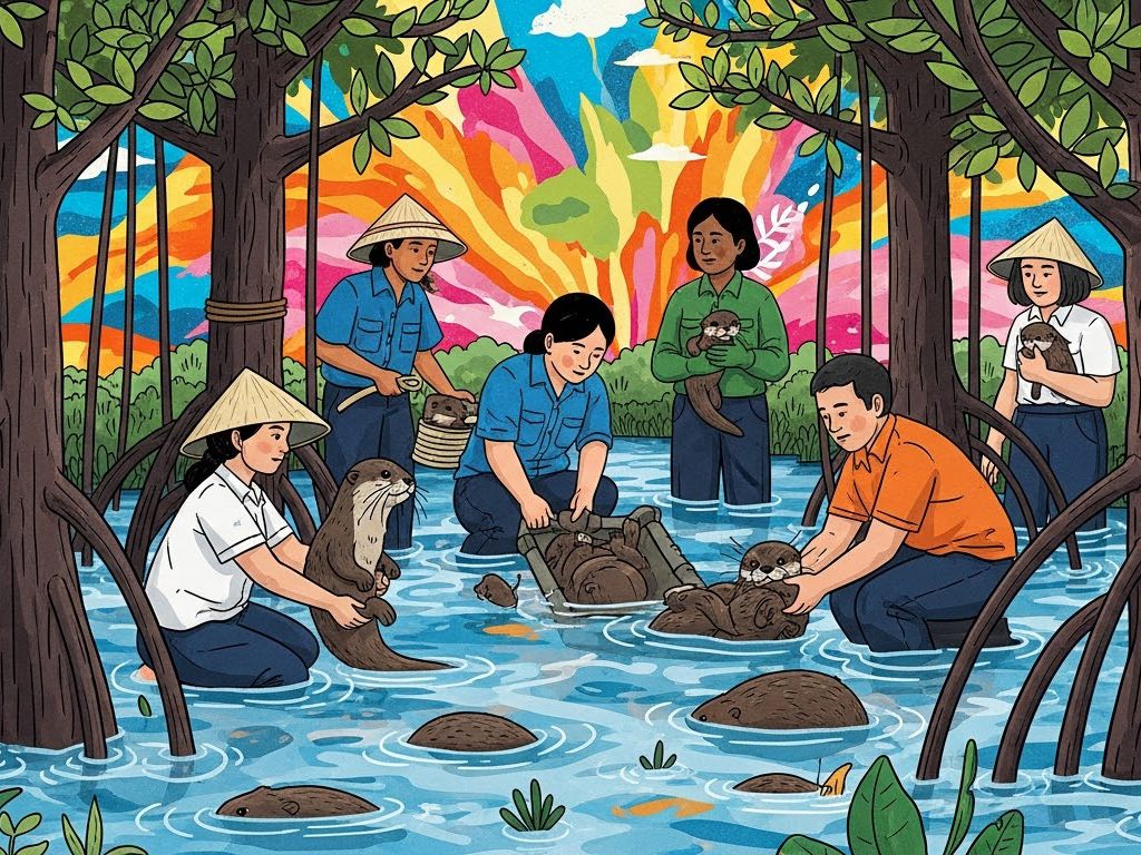 Hành trình giải cứu rái cá bằng xe ôm