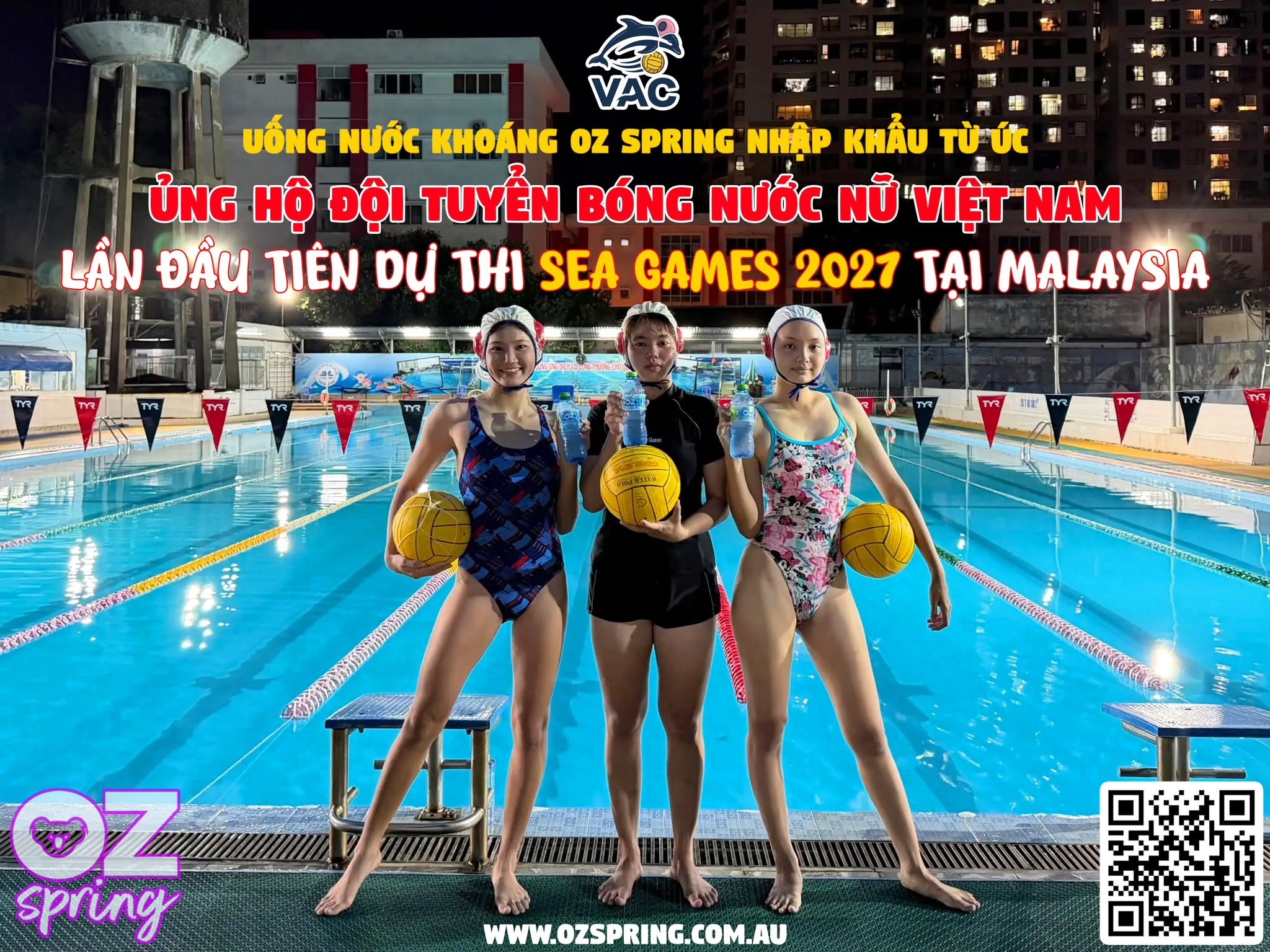 Ozspring đồng hành cùng đội tuyển bóng nước nữ Việt Nam hướng tới SEA Games 2027