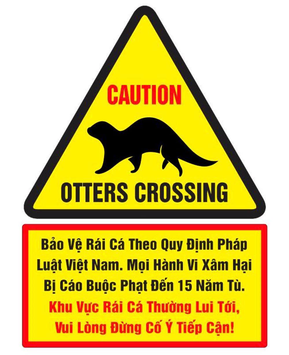 Biển cảnh báo rái cá của Tiun