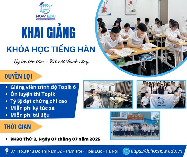 KHAI GIẢNG KHÓA HỌC TIẾNG HÀN THÁNG 7/2025