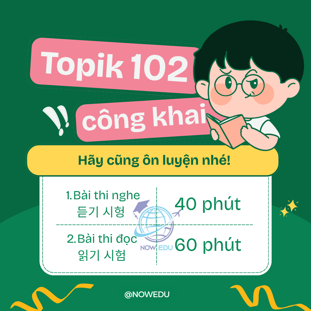 KỲ TOPIK 102 CÔNG KHAI MỚI NHẤT