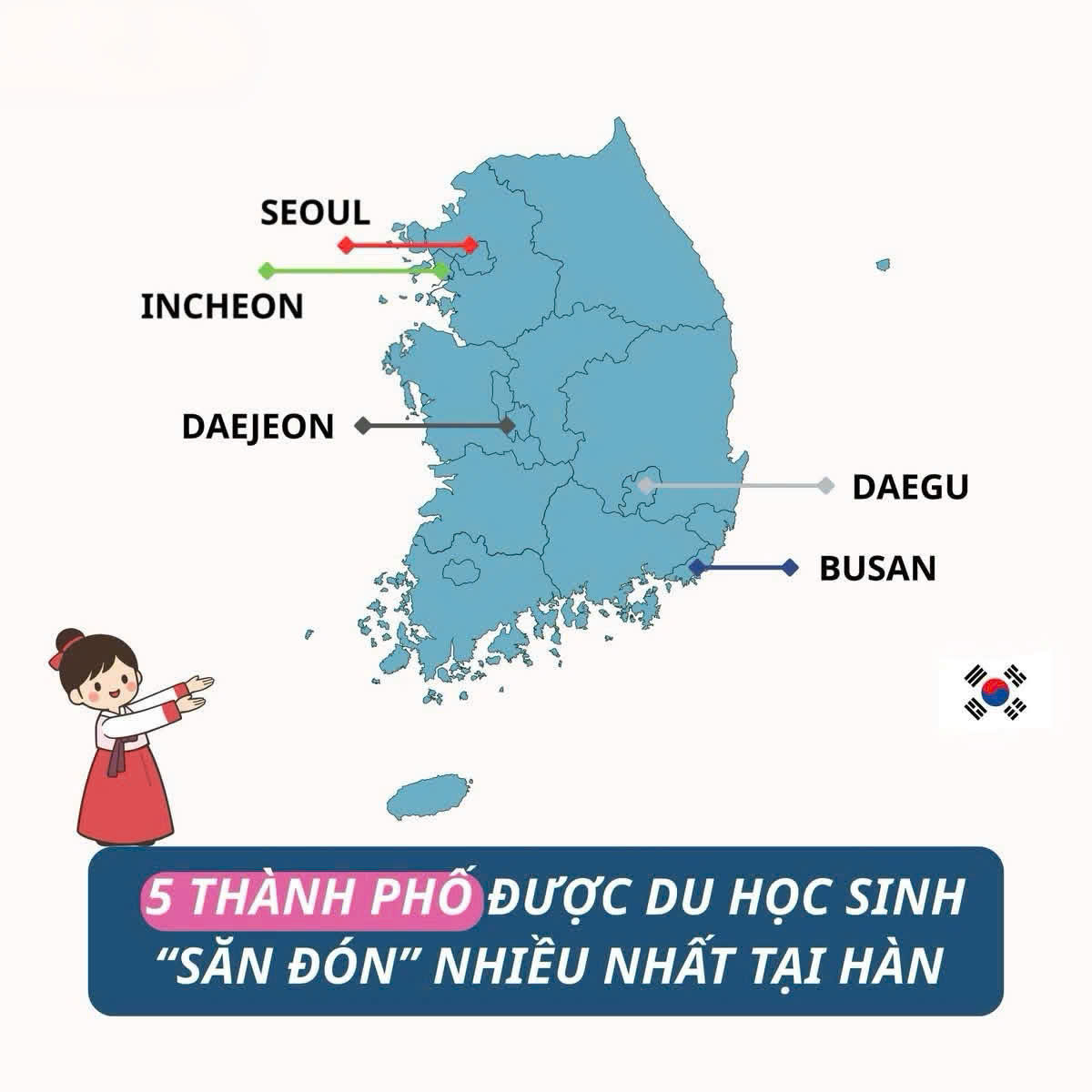 ĐI DU HỌC HÀN QUỐC: NÊN CHỌN THÀNH PHỐ NÀO ĐỂ 