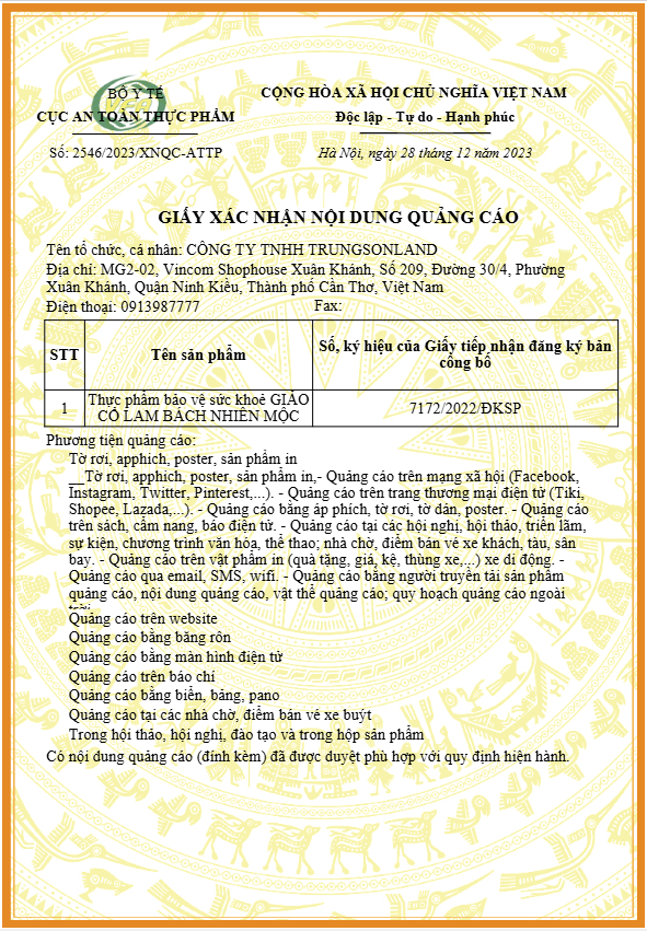 TPBVSK Giảo Cổ Lam Bách Nhiên Mộc