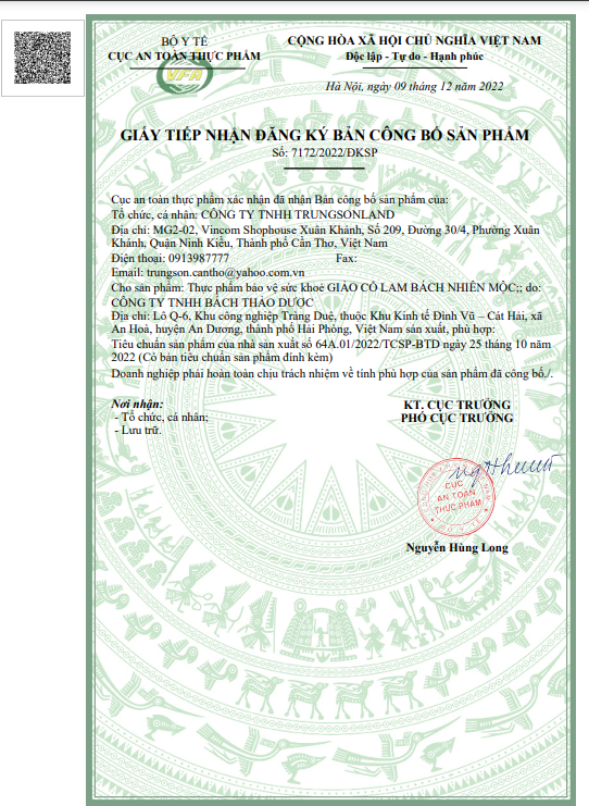 TPBVSK Giảo Cổ Lam Bách Nhiên Mộc