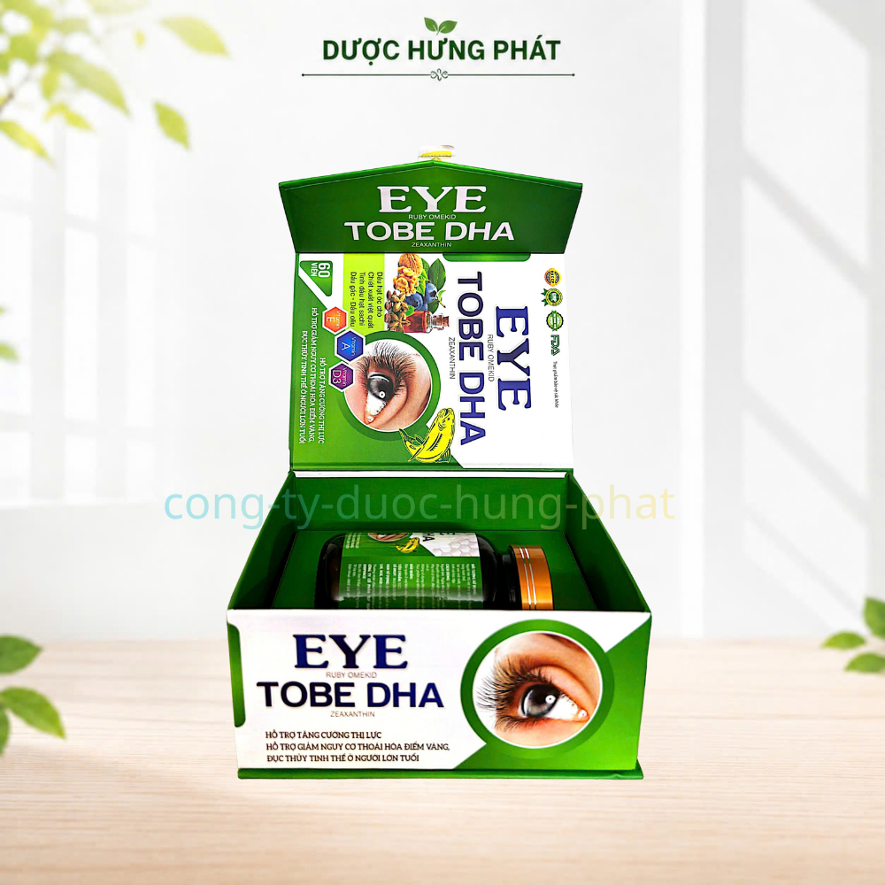 Viên uống bổ mắt Eye Ruby Omekid Tobe DHA giúp tăng cường thị lực, giảm các triệu chứng khô mắt, mỏi nhìn mờ hộp 60 viên