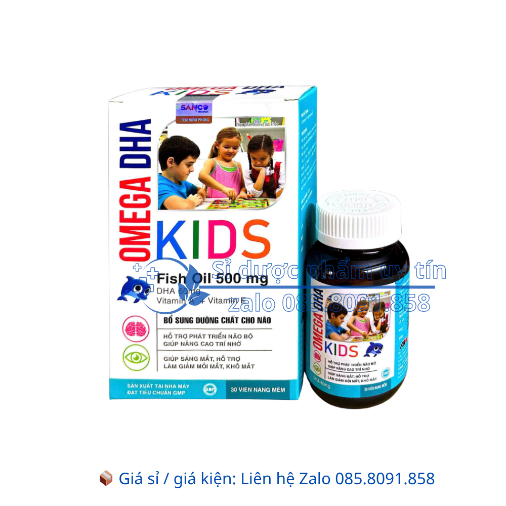 Viên uống Omega DHA Kids giúp phát triển não bộ giúp nâng cao trí nhớ, giúp sáng mắt hộp 30 viên