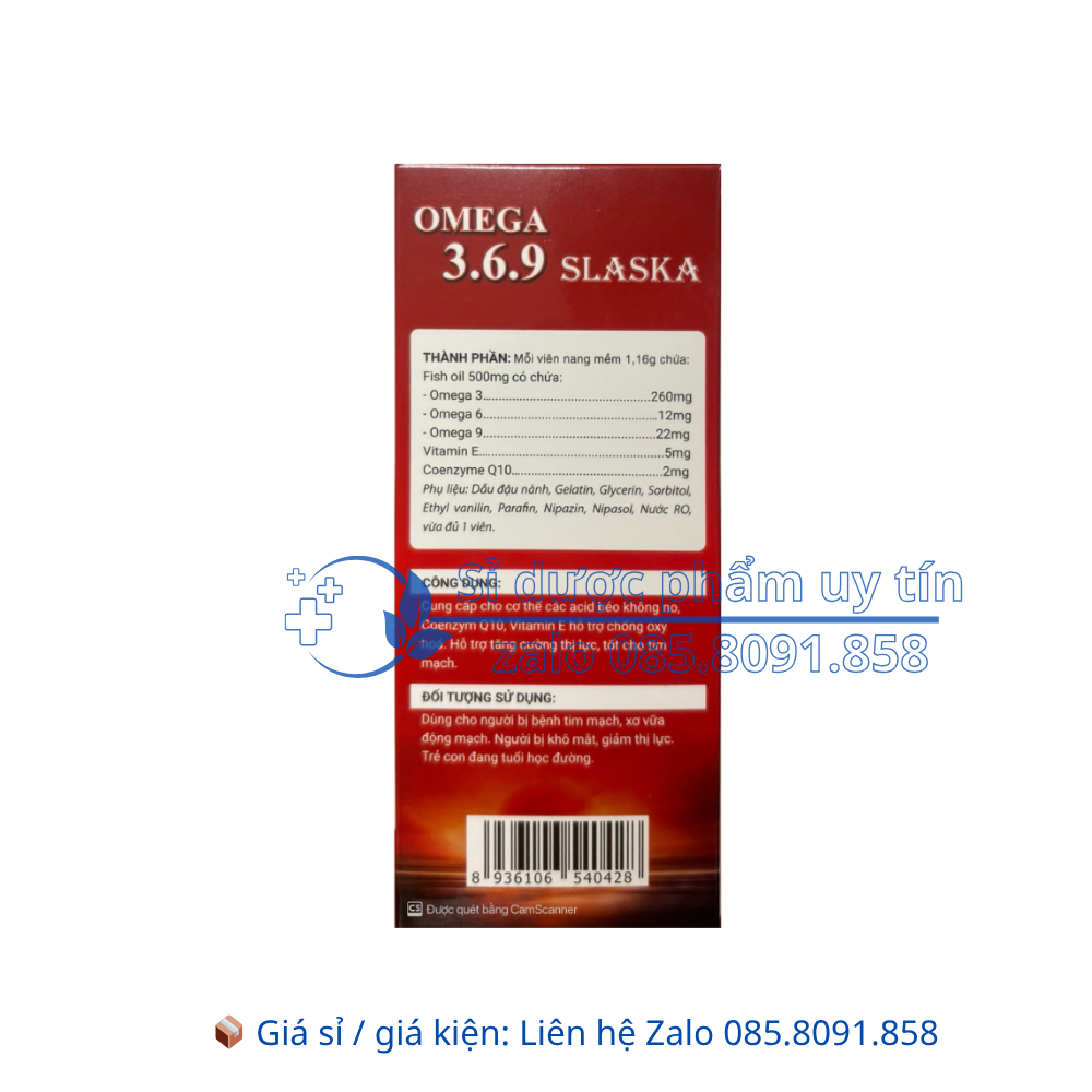 Viên uống Omega 3.6.9 Slaska giúp tăng cường thị lực, tốt cho tim mạch hộp 60 viên