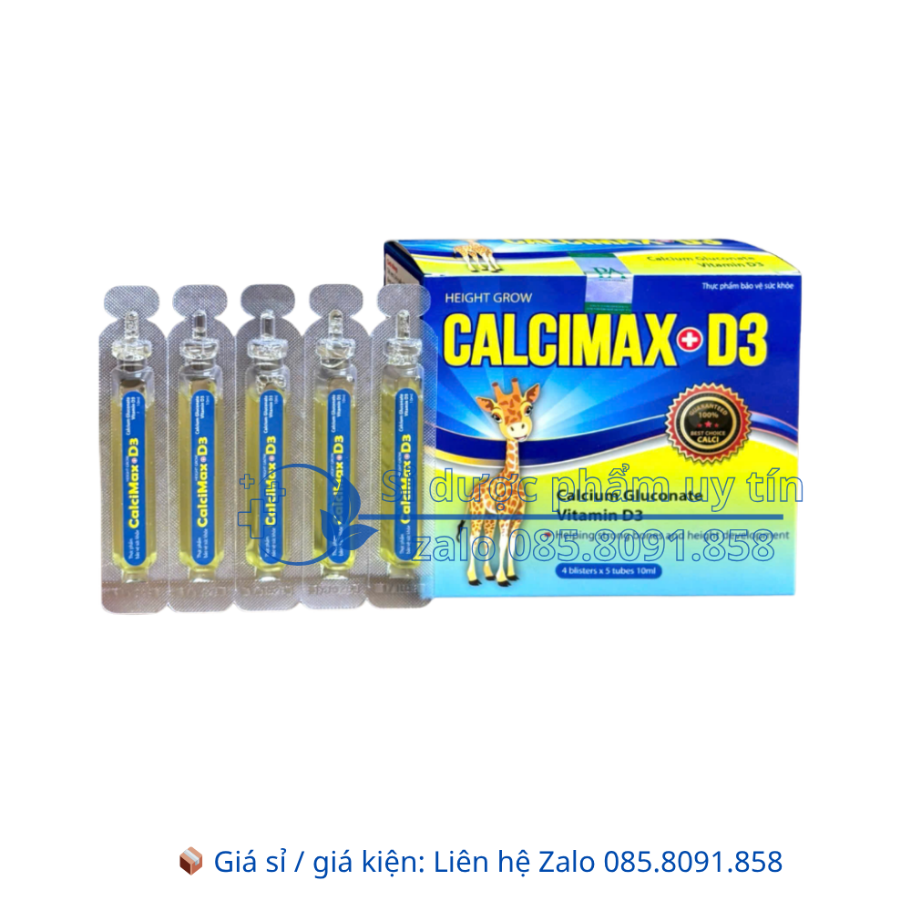 Siro Calcimax D3 giúp xương chắc khỏe và phát triển chiều cao hộp 20 ống