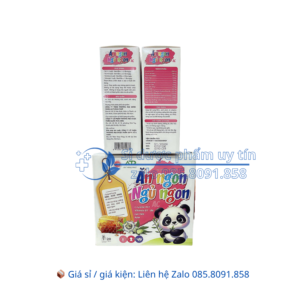 Siro Ăn ngon Ngủ ngon AC giúp ăn ngủ ngon, tăng cường sức khỏe hộp 20 ống