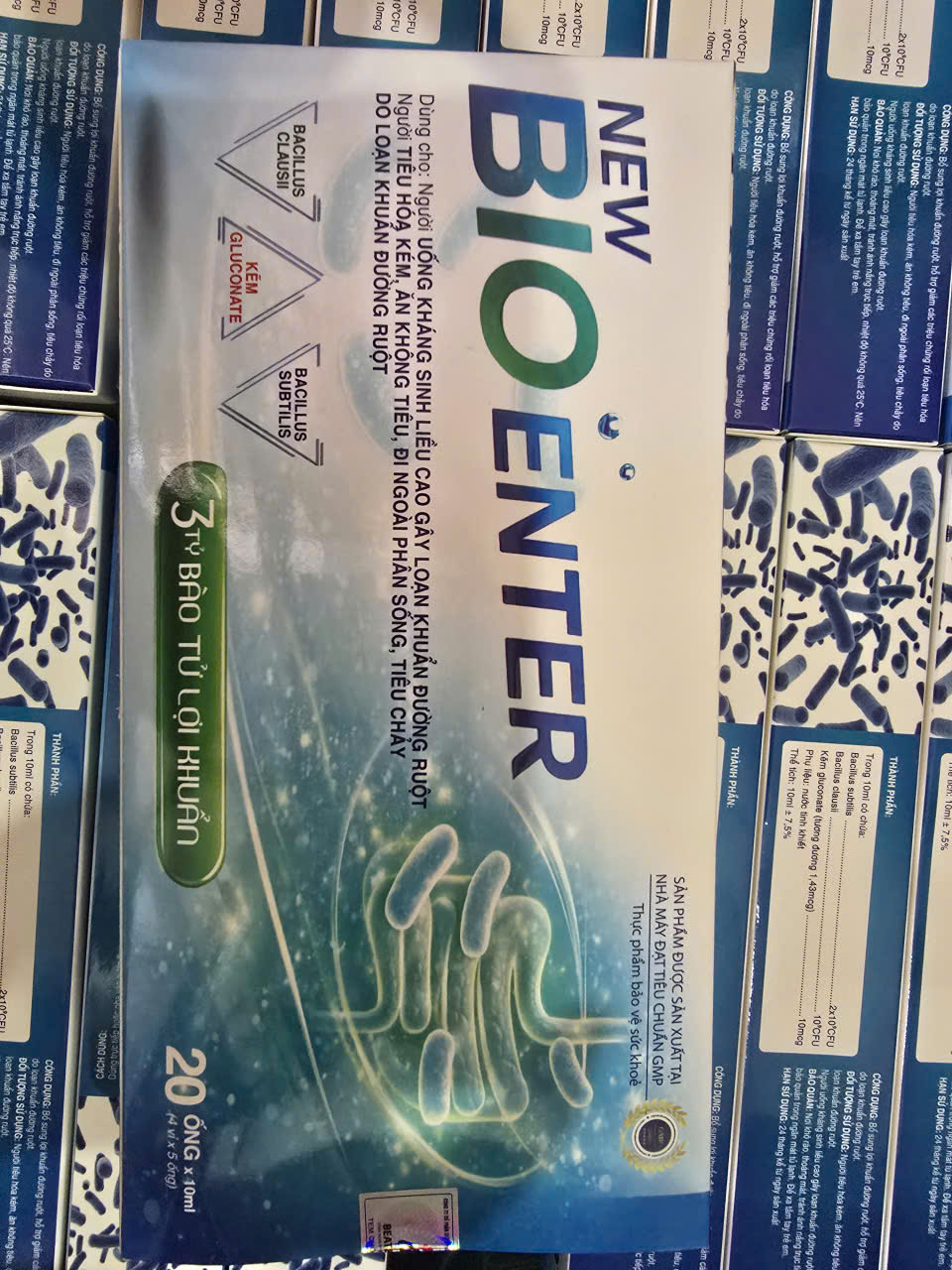 (Mua Sỉ Liên Hệ Zalo) Men Vi Sinh New Bio Enter Xanh giúp bổ sung lợi khuẩn đường ruột giảm rối loạn tiêu hóa hộp 20 ống