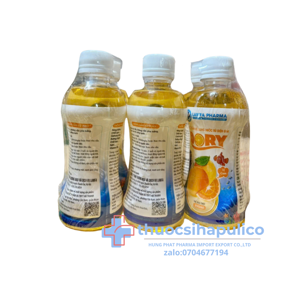 Bù nước điện giải Dory vị cam giúp bù nước điện giải lốc 6 chai