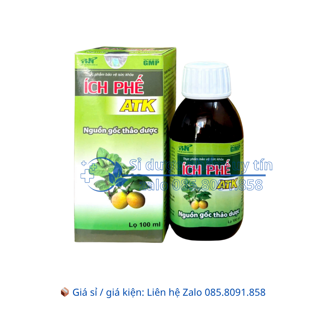 Siro Ích Phế ATK giúp bổ phế, hỗ trợ tiêu đờm, giảm họ làm ấm đường hô hấp hộp 100 ml