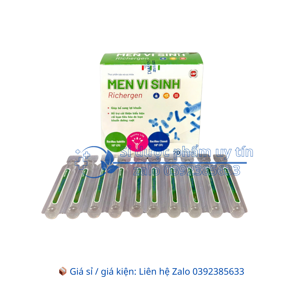 Men Vi Sinh Richergen Giúp bổ sung lợi khuẩn, giảm rối loạn tiêu hoá hộp 20 ống