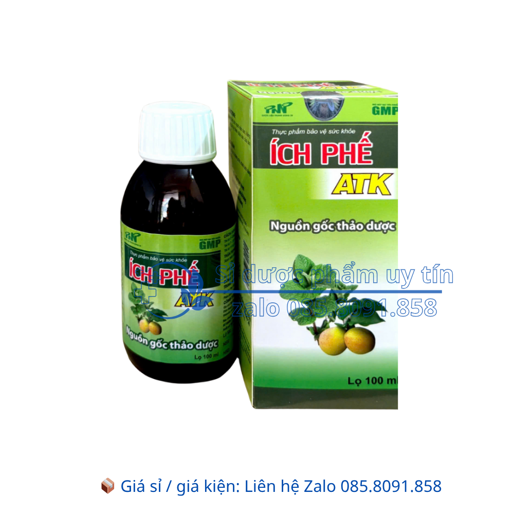 Siro Ích Phế ATK giúp bổ phế, hỗ trợ tiêu đờm, giảm họ làm ấm đường hô hấp hộp 100 ml