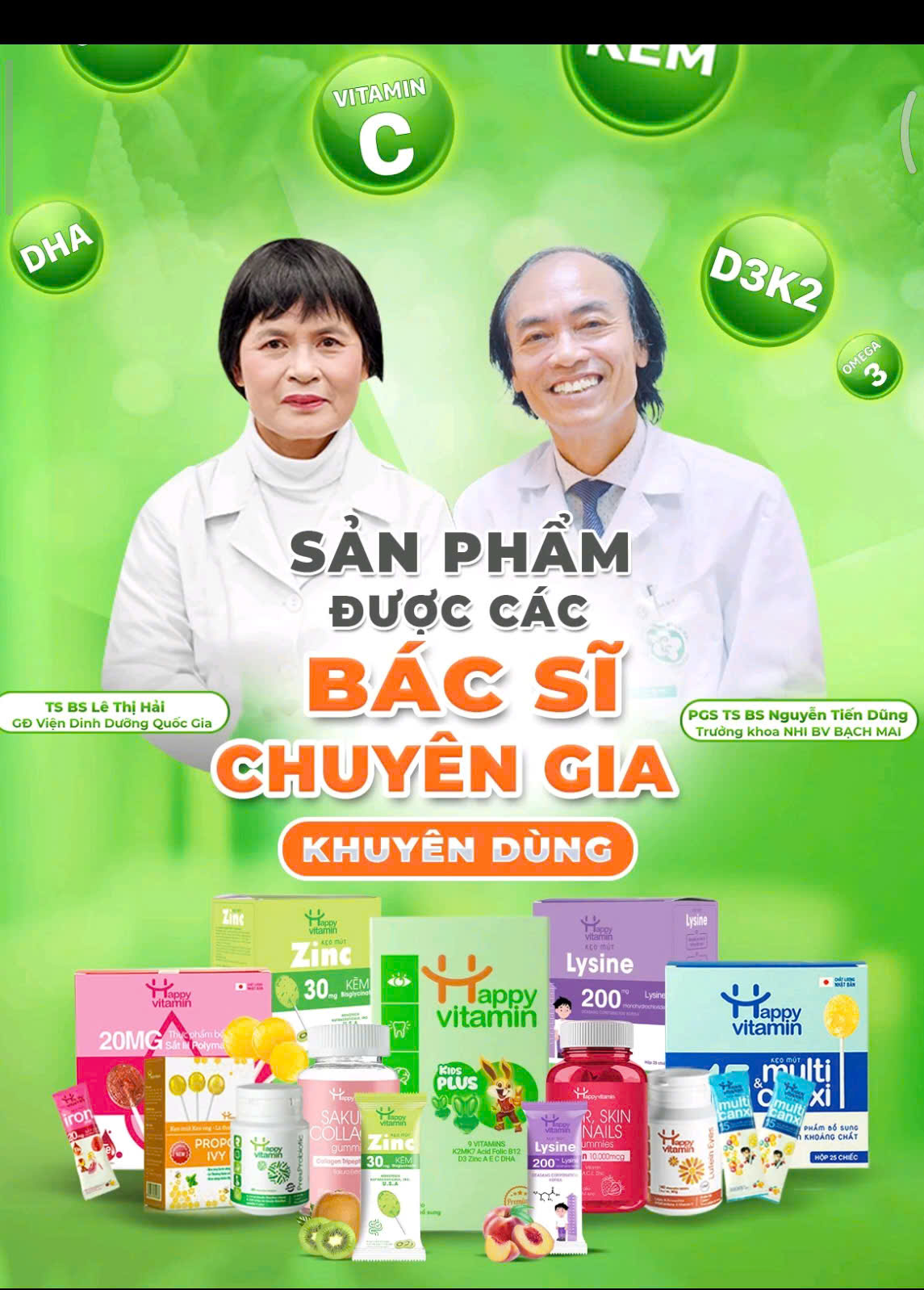 (Mua Sỉ Liên Hệ Zalo) Kẹo Mút Sắt Iron Pop Happy Vitamin Hương Dâu Tây giúp bổ sung sắt, bổ máu, không tanh, không táo bón Dây 10 chiếc x 30g