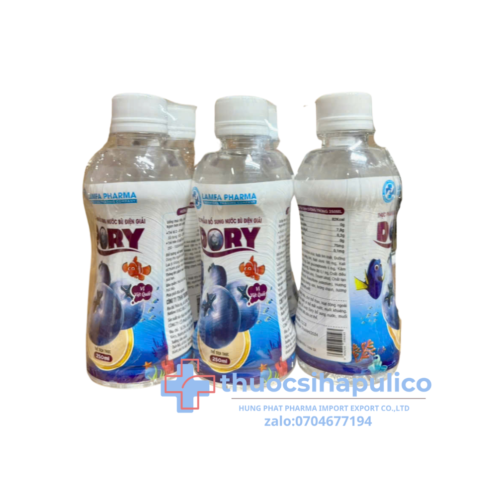 Bù nước điện giải Dory vị việt quất giúp bù nước điện giải lốc 6 chai