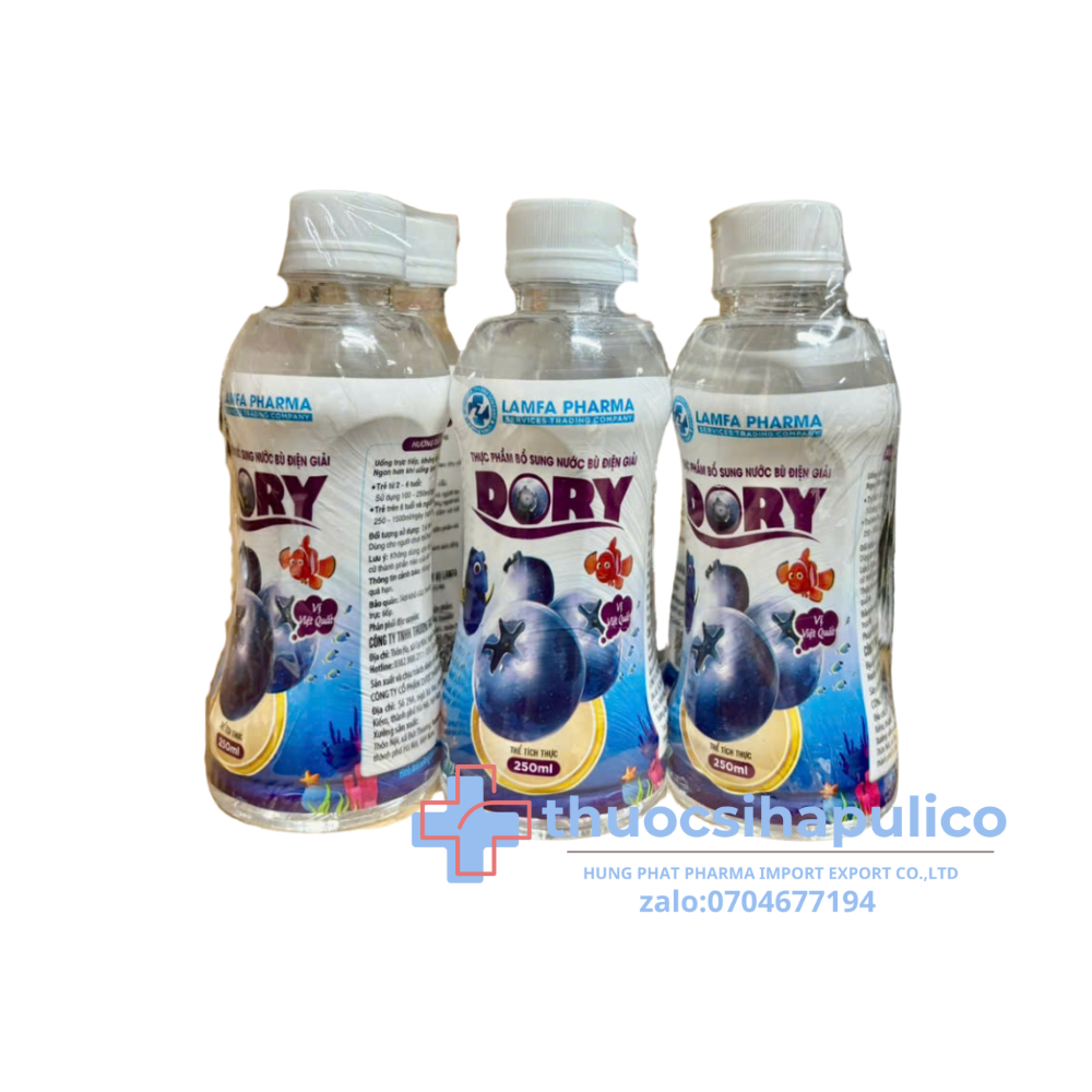 Bù nước điện giải Dory vị việt quất giúp bù nước điện giải lốc 6 chai