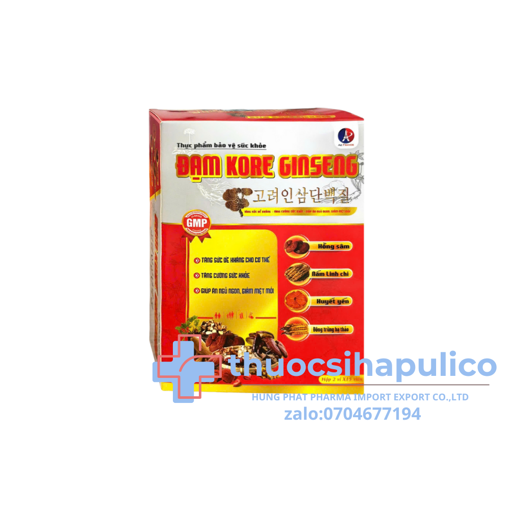 Đạm Kore Ginseng giúp ăn ngủ ngon, giảm mệt mỏi, tăng sức đề kháng hộp 60 viên