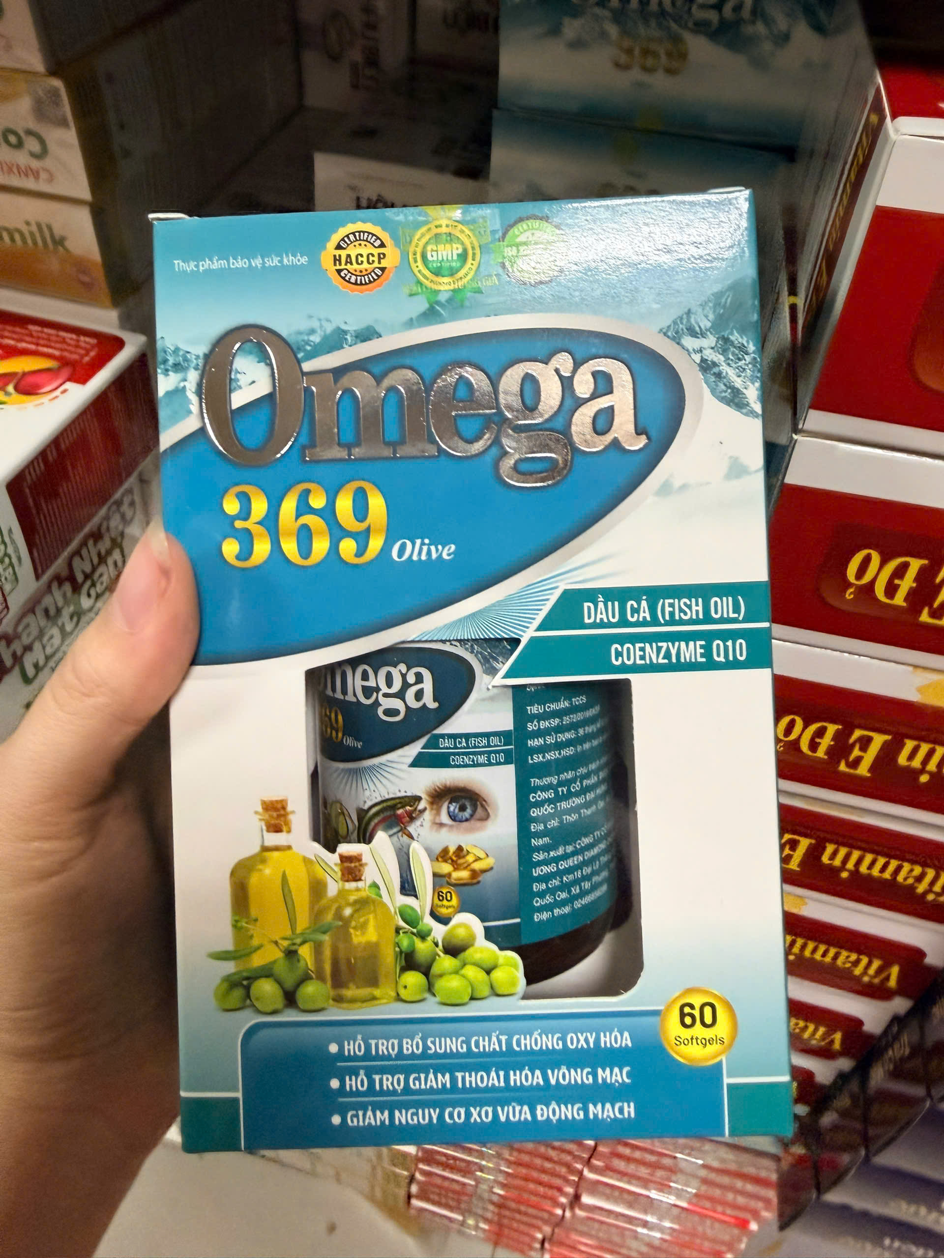 Viên uống Omega 369 Olive giúp tăng cường thị lực, tốt cho tim mạch hộp 60 viên