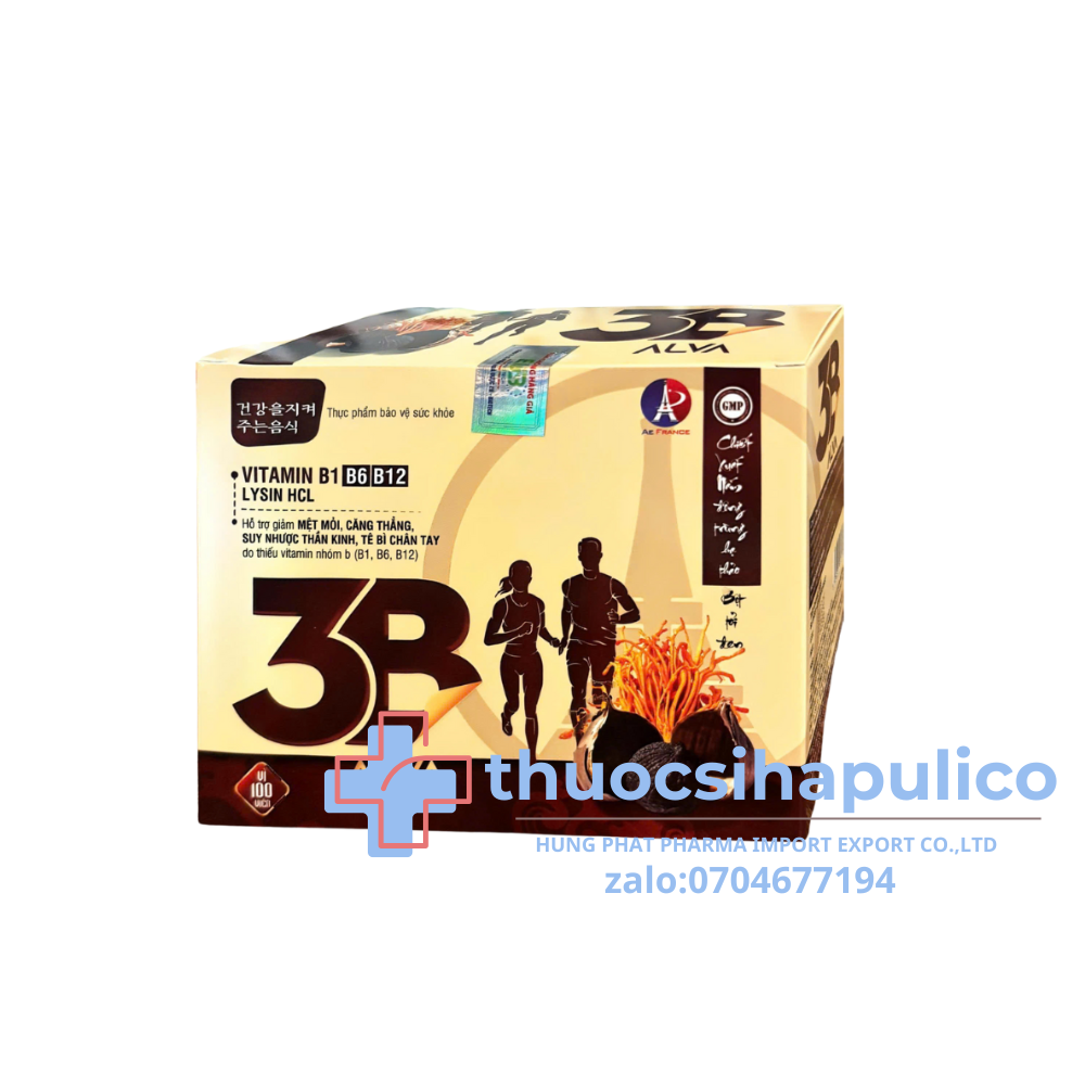 Viên uống 3B giúp giảm mệt mỏi, căng thẳng, suy nhược thần kinh, tê bì chân tay hộp 100 viên