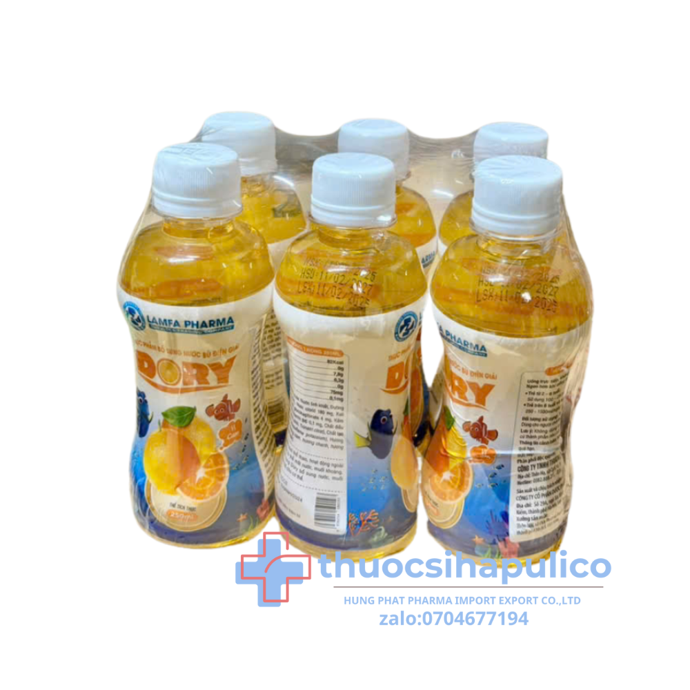 Bù nước điện giải Dory vị cam giúp bù nước điện giải lốc 6 chai