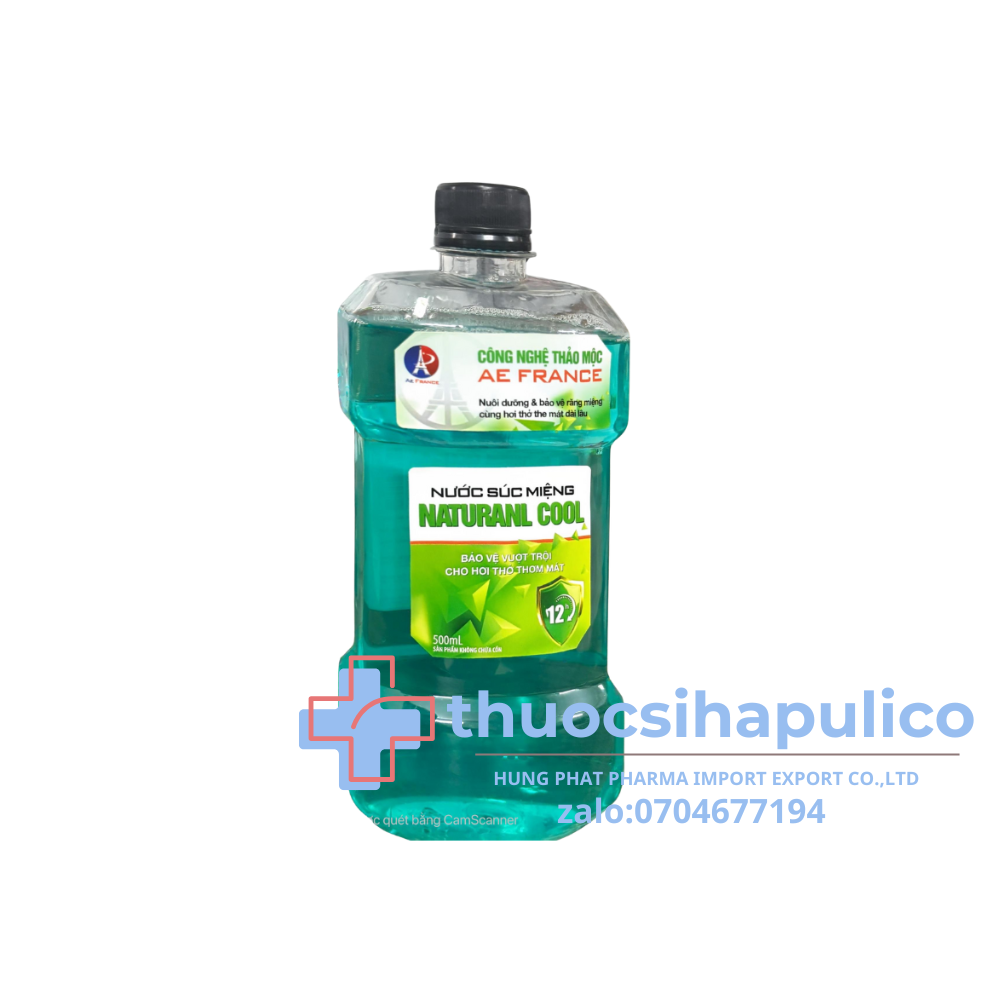 Nước Súc Miệng Naturanl Cool giúp hàm răng chắc khỏe lọ 500 ml