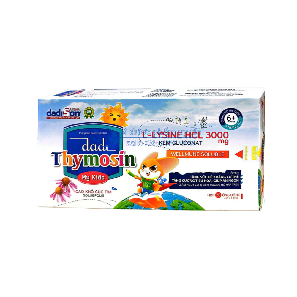 Siro dadi Thymosin My Kids giúp tăng sức đề kháng cơ thể, tăng cường tiêu hóa, giúp ăn ngon hộp 20 ống