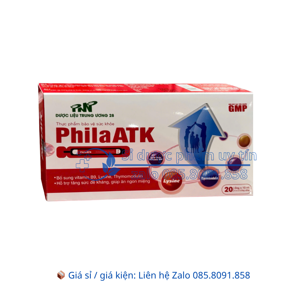 Siro PhilaATK giúp tăng sức đề kháng, giúp ăn ngon miệng hộp 20 ống