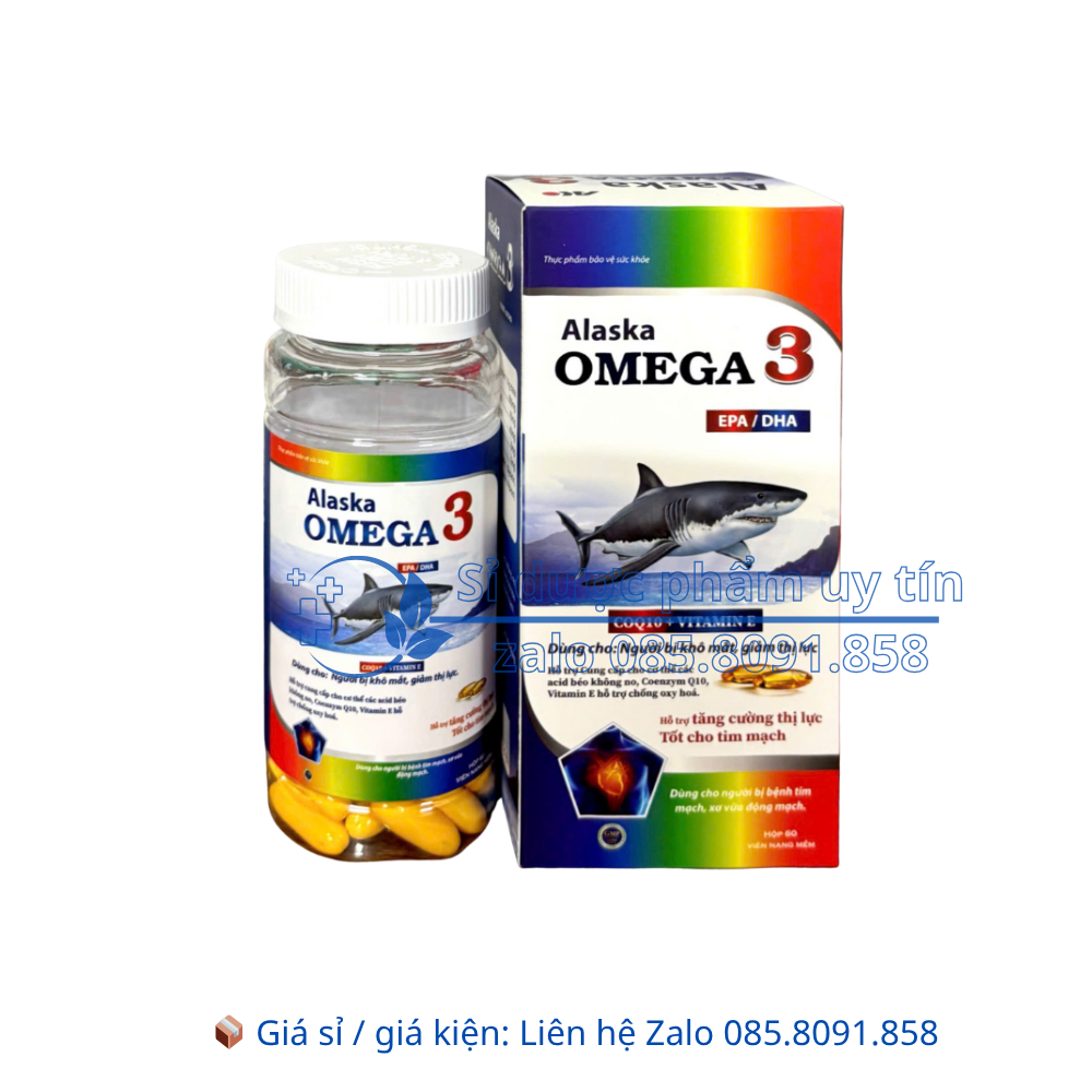 Viên uống Alaska Omega 3 giúp tăng cường thị lực tốt, tốt cho tim mạch hộp 60 viên