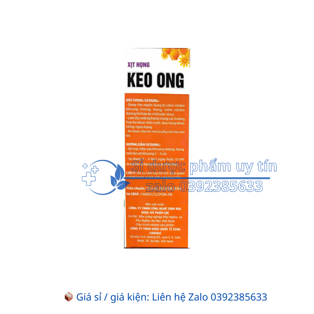 Xịt Họng Keo Ong giúp làm dịu cổ họng giảm ngứa rát cổ họng, đau họng hộp 20 ml