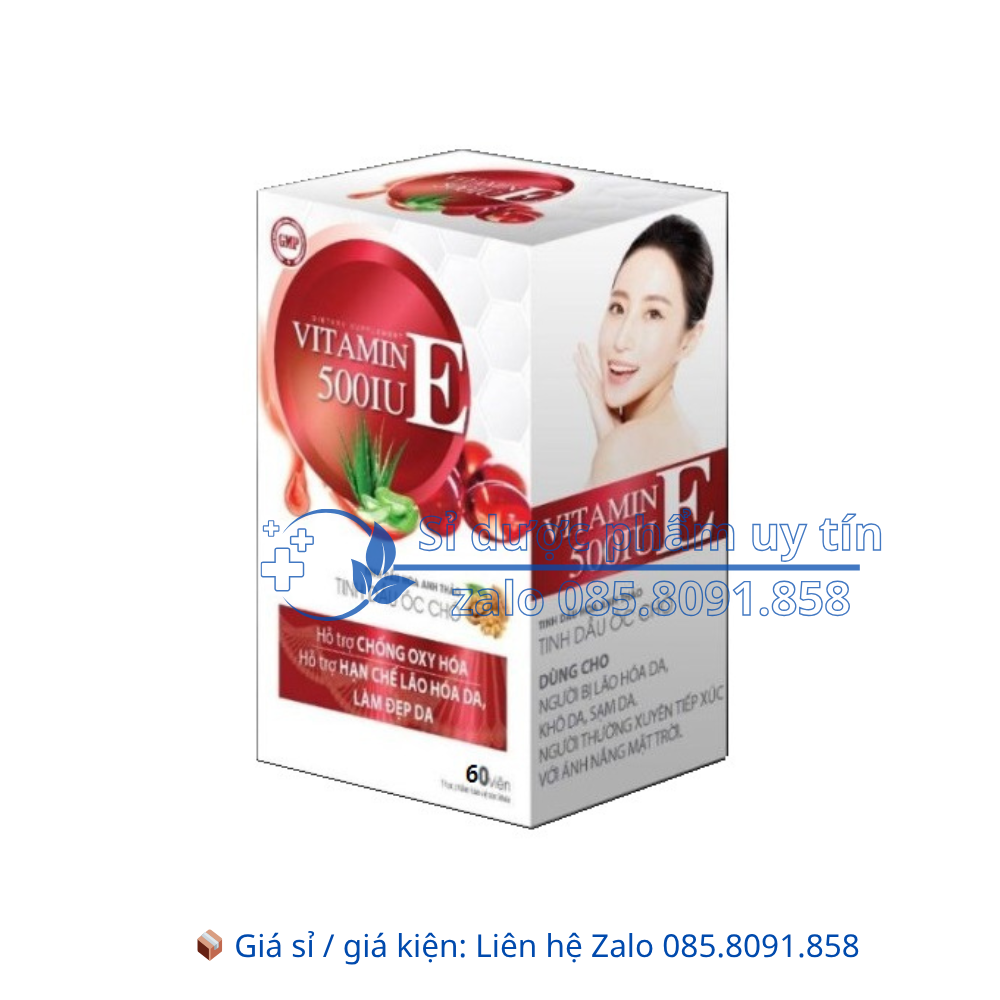 Viên uống trắng đẹp da Vitamin E đỏ 500 hộp 60 viên