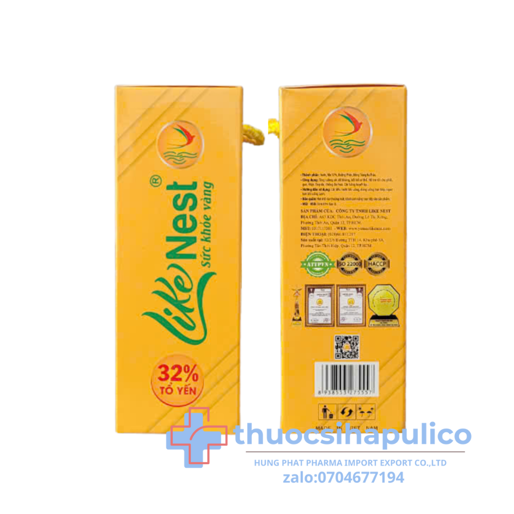 Tổ Yến Chưng Đông Trùng Hạ Thảo Like Nest Kids giúp ăn ngon, tăng sức đề kháng hộp 6 hũ