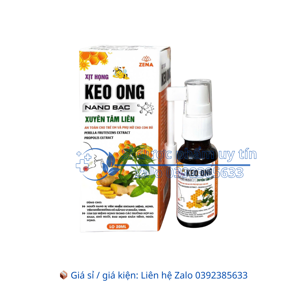 Xịt Họng Keo Ong giúp làm dịu cổ họng giảm ngứa rát cổ họng, đau họng hộp 20 ml