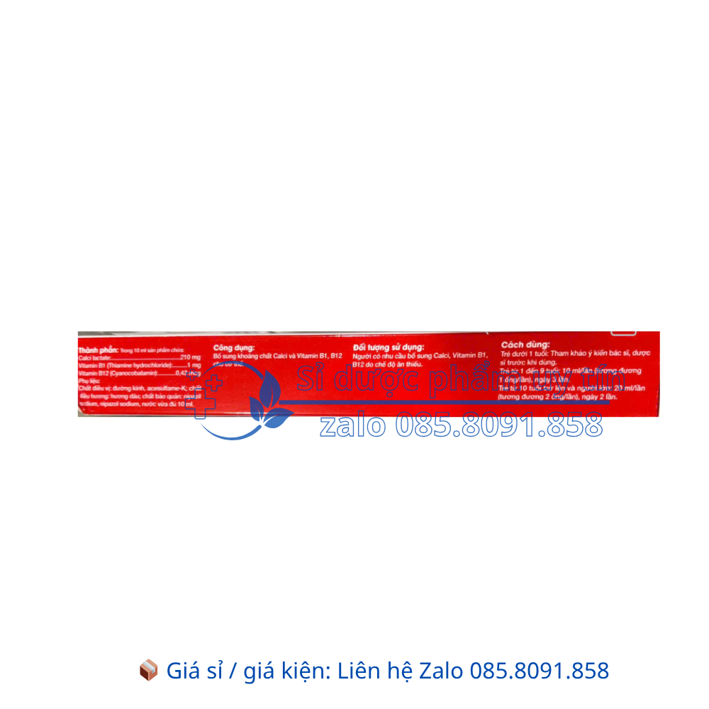 Siro Calci B12 ATK giúp bổ sung khoáng chất Calci và Vitamin B1, B12 cho cơ thể hộp 20 ống