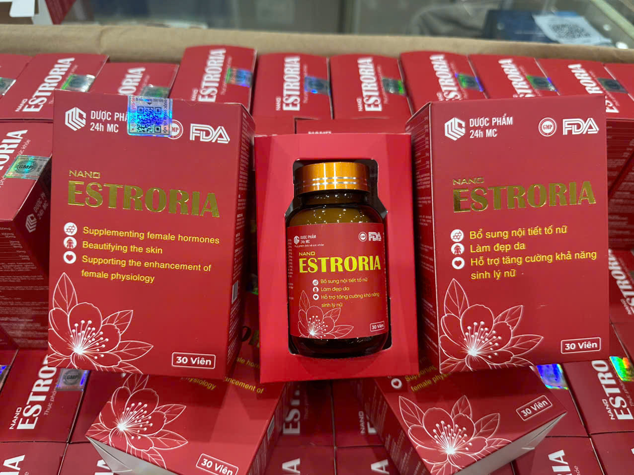 Viên uống Nano Estroria giúp tăng nội tiết, giảm lão hoá da, sáng đẹp da hộp 30 viên