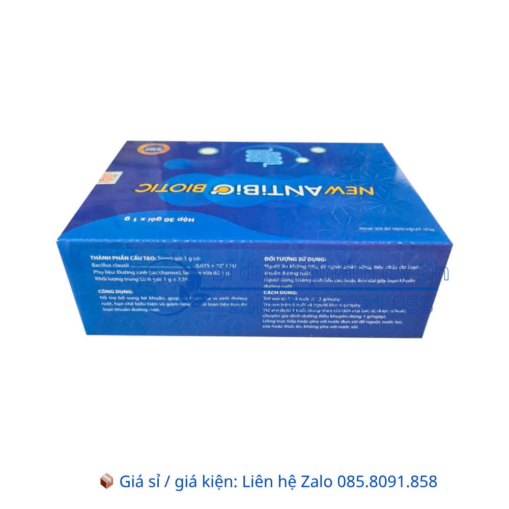 Men vi sinh New Antibio Biotic giúp bổ sung lợi khuẩn, giúp cải thiện hệ vi sinh đường ruột hộp 30 gói