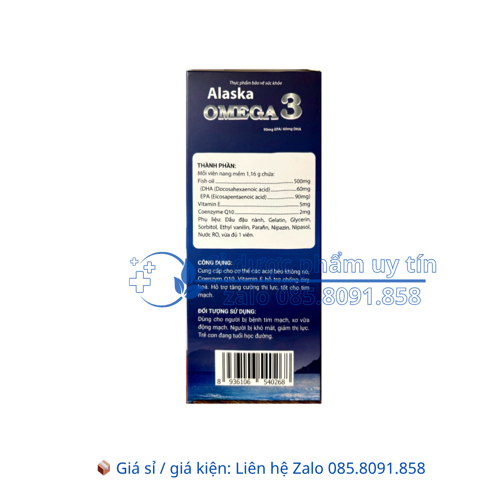 Viên uống Alaska Omega 3 giúp tăng cường thị lực tốt, tốt cho tim mạch hộp 60 viên