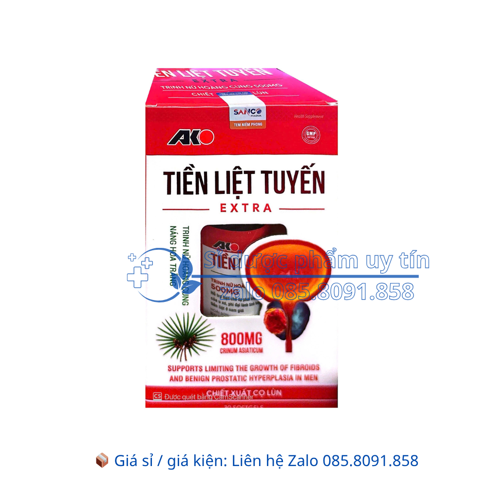 Viên uống Tiền Liệt Tuyến Extra giúp hỗ trợ hạn chế sự phát triển của u xơ, phì đại lành tính tuyến tiền liệt ở nam giới hộp 30 viên