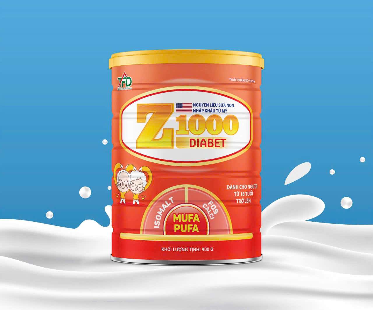 Sữa tiểu đường Z1000 Diabet hộp 900g