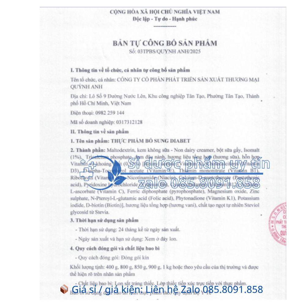 Sữa Diabet giúp bổ sung dinh dưỡng cho người tiểu đường hộp 900g