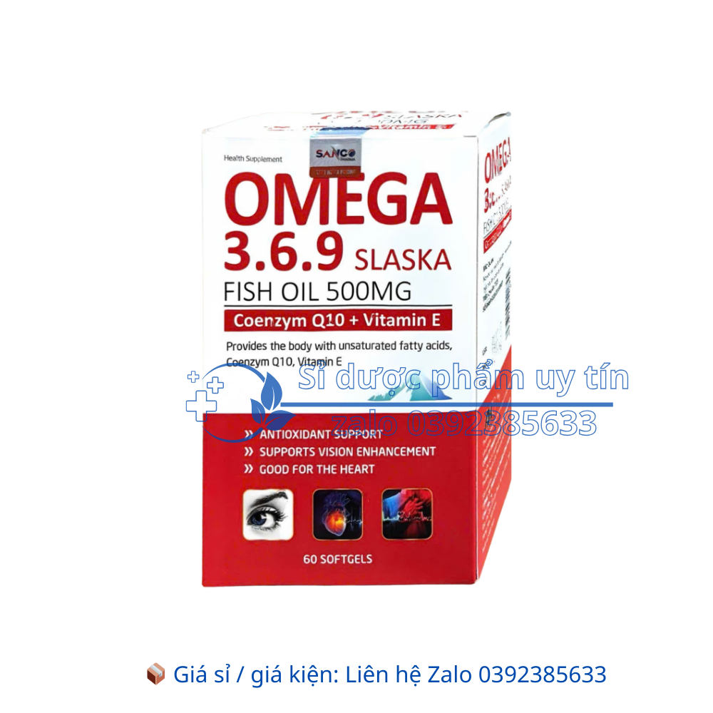 Viên uống Omega 3.6.9 Slaska Fish Oil 500mg giúp tăng cường thị lực, tốt cho tim mạch hộp 60 viên